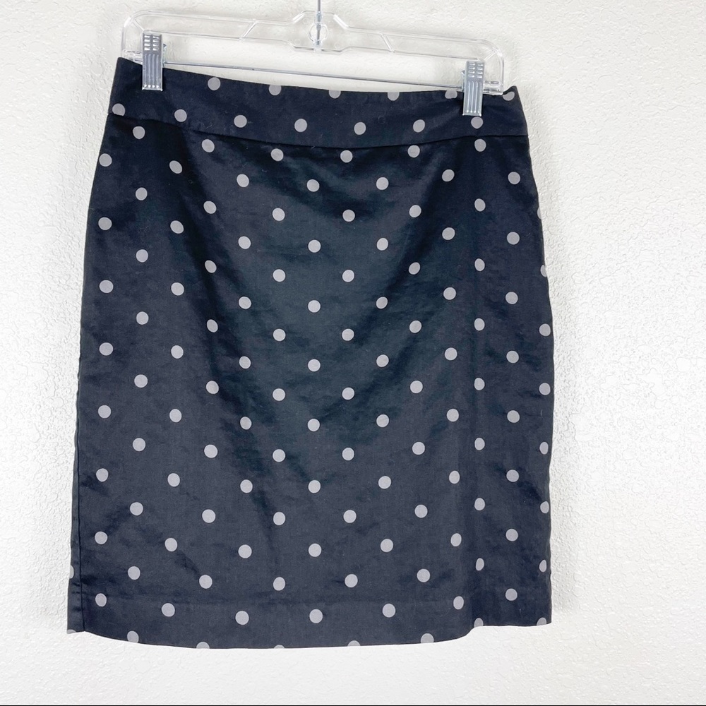 Loft Polka Dot Pencil Skirt with Slit